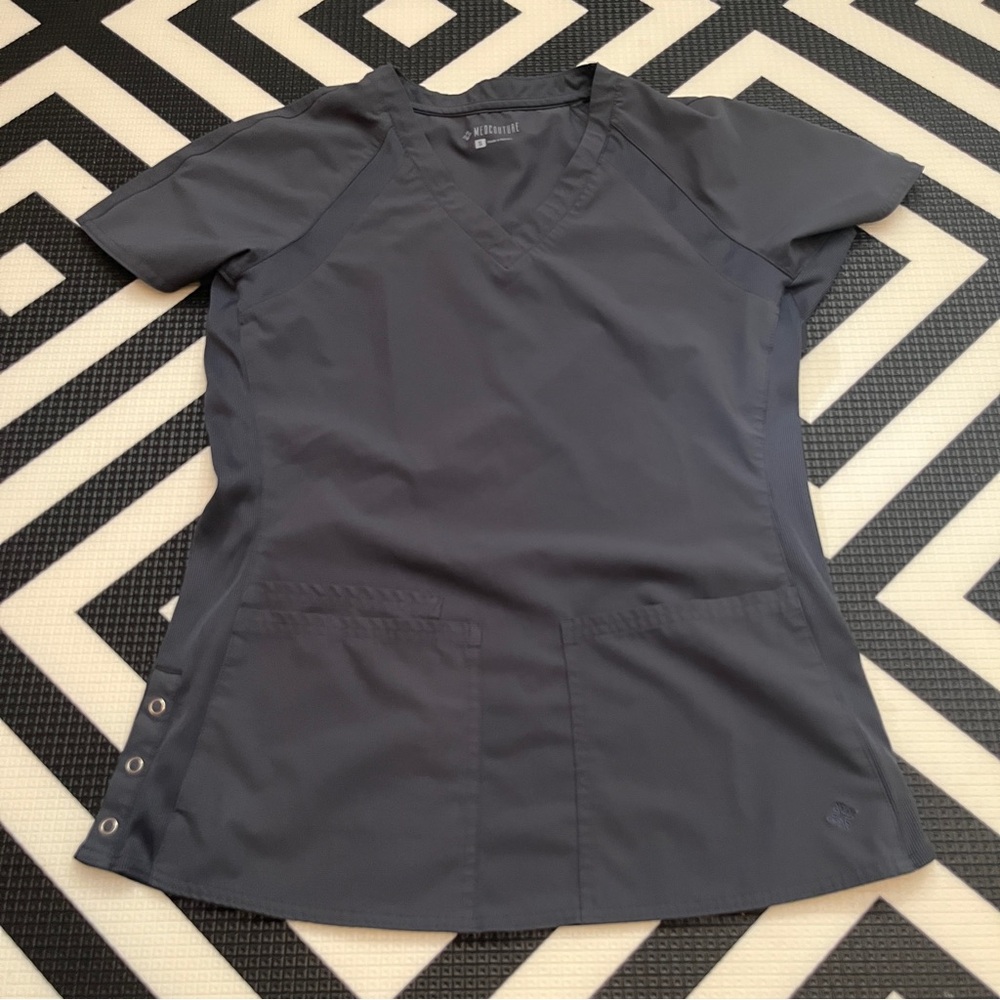MedCouture Pewter Scrub Top sz S